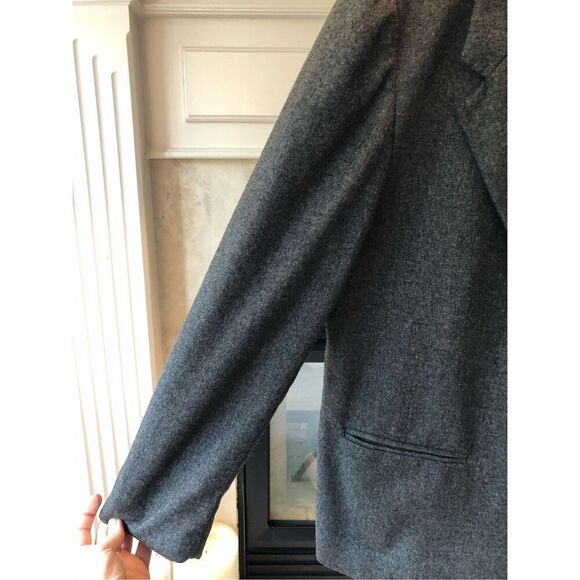Sag Harbor Women’s Gray Wool Elegant One Button Up Blazer Size Petite 12 - Picture 3 of 7